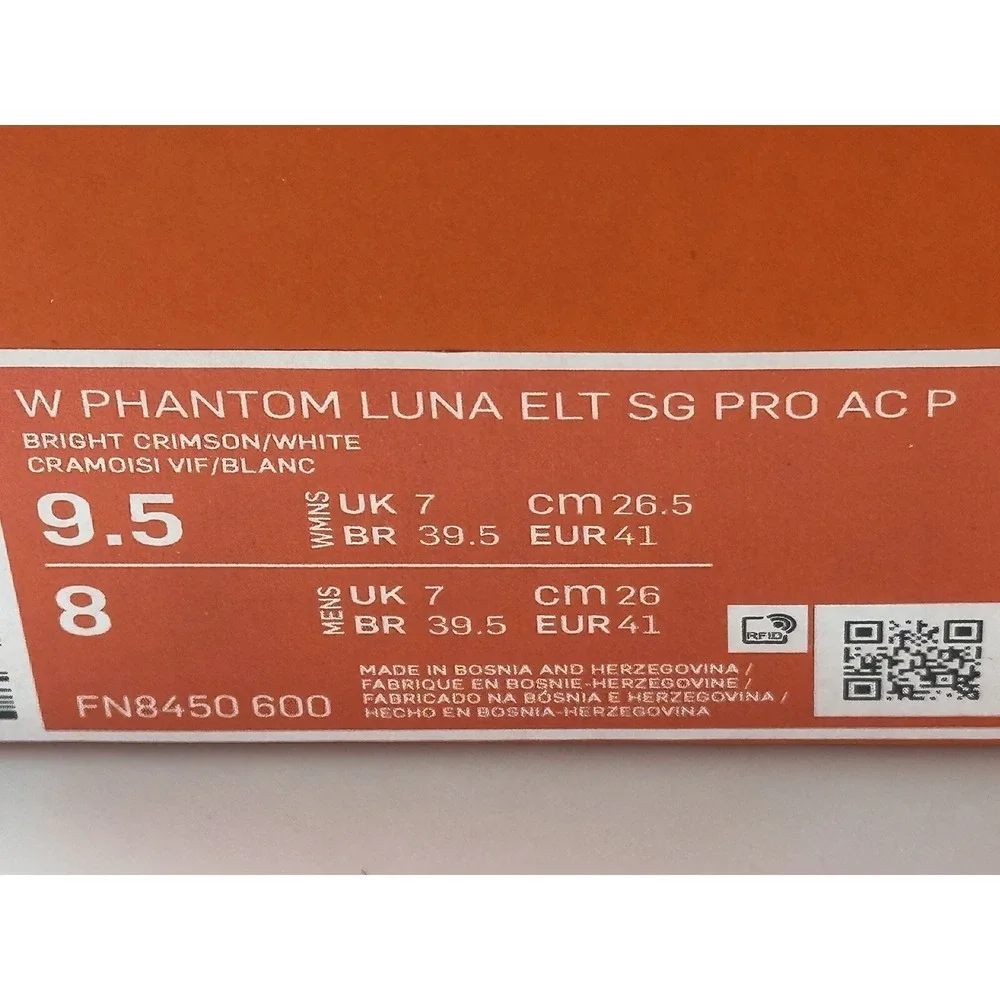 Women's Size 9.5/Men's 8- Nike Phantom Luna Elite SG Pro AC FN8450-600 Plyrs Ed.